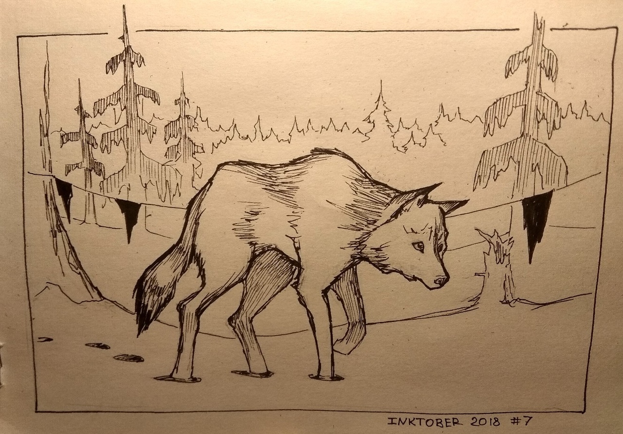 Through the pages of Inktober - My, Inktober, Drawing, Sketch, Longpost, Animals, Creatures