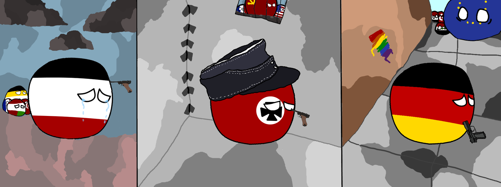 Germany - My, Suicide, Germany, German Empire, FRG, European Union, Third Reich, Countryballs