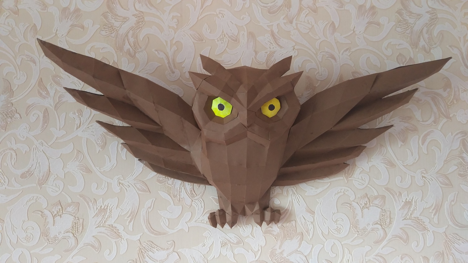 Friday mine :) - My, Papercraft, Pepakura, Handmade, Owl, Video, Longpost