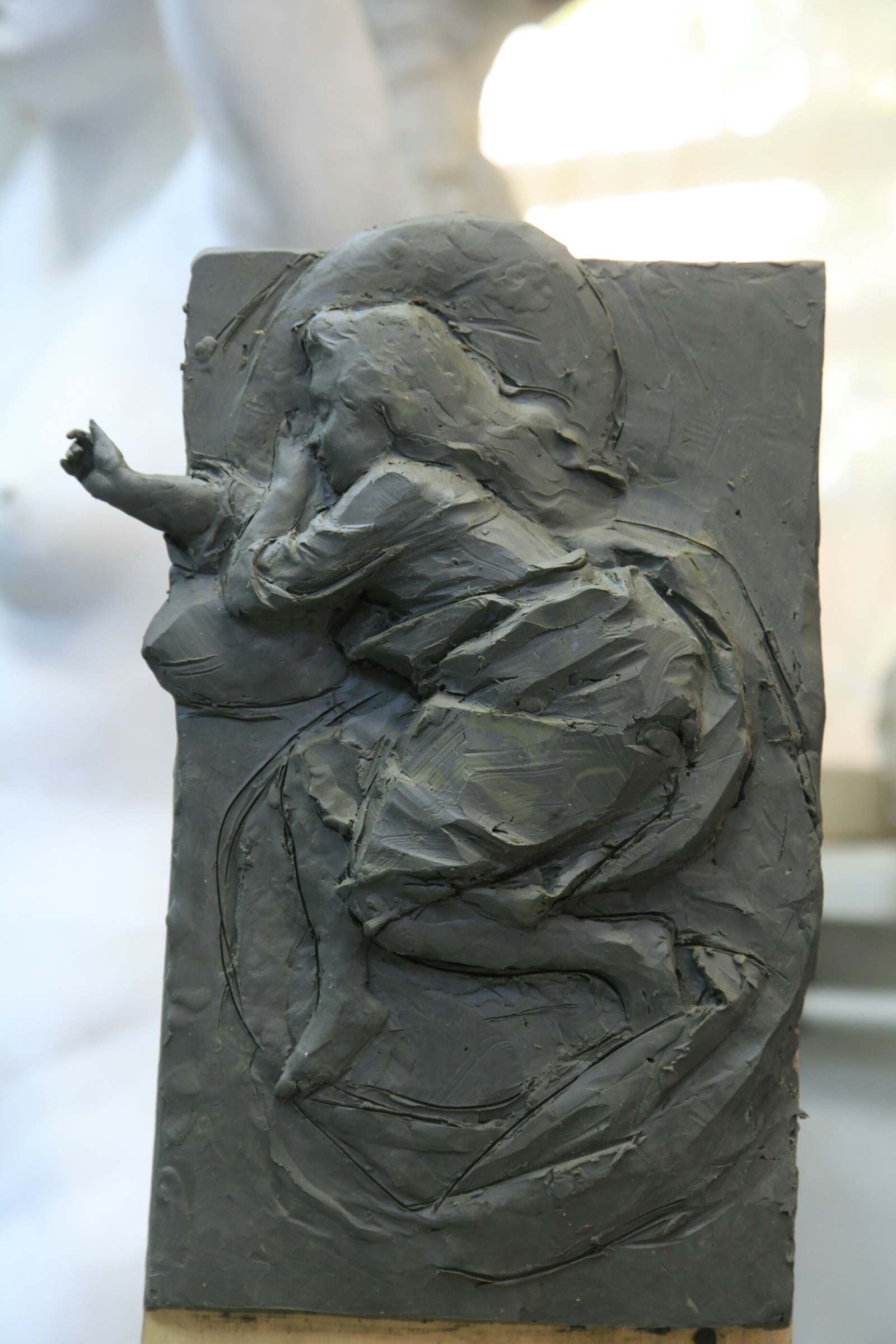 Katya in a dream - My, Sculpture, , Sculptors, Relief