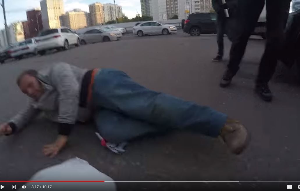 A disabled person in a gray jacket really knocks down occasionally - Motion, Stopham, Video, Disabled person