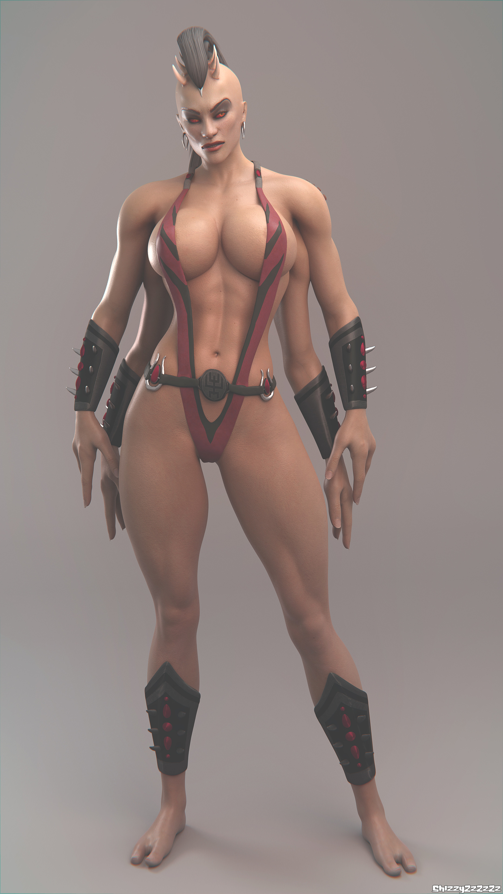 Milina and Shiva by ShizzyZzZzZzART - NSFW, Shizzyzzzzzz, Mortal kombat, Monster girl, Sheeva, , Shiva, Milina, 3D modeling, Longpost