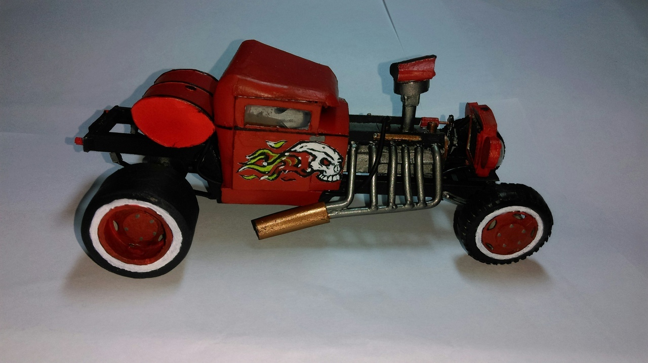 HOT-ROD from GAZ-AA lorry - My, Longpost, Paper modeling, Modeling, Hot Rod, , Papercraft, Gaz-Aa