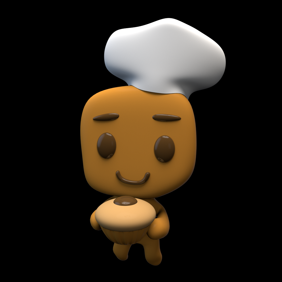 Cookie - My, 3D modeling, Visualization, Render, Cookie, GIF, 3D