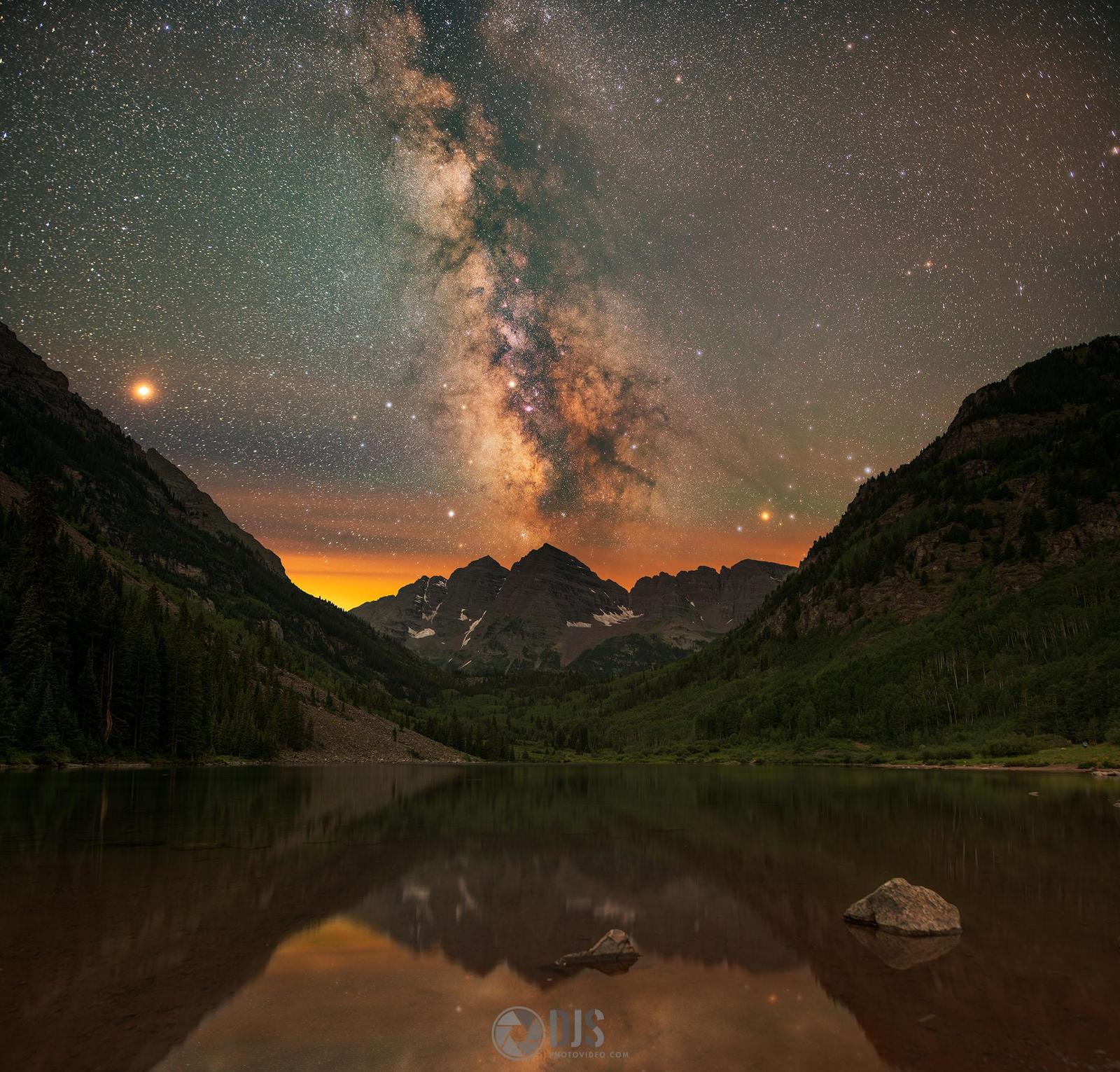 Milky Way over Maroon Bells, USA - Nature, beauty of nature, USA, Milky Way