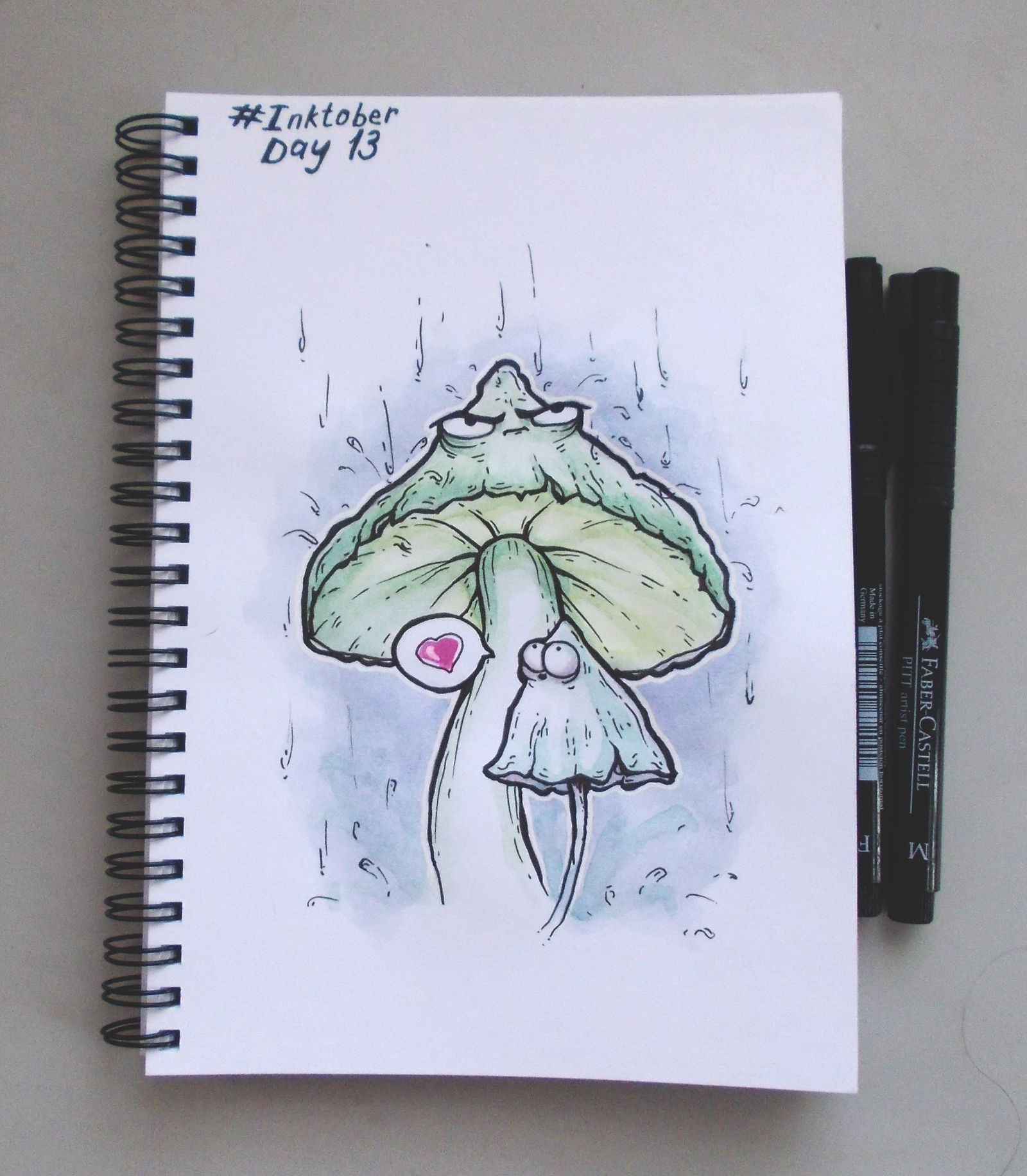 Mushrooms [2] - My, Longpost, Drawing, Watercolor, Mushrooms, Inktober2018, Inktober