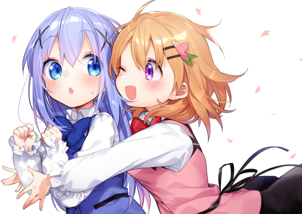 Cocoa and Chino - Anime Art, Is the Order a rabbit?, Kafuu chino, Hoto cocoa, Gochuumon wa usagi desu ka?