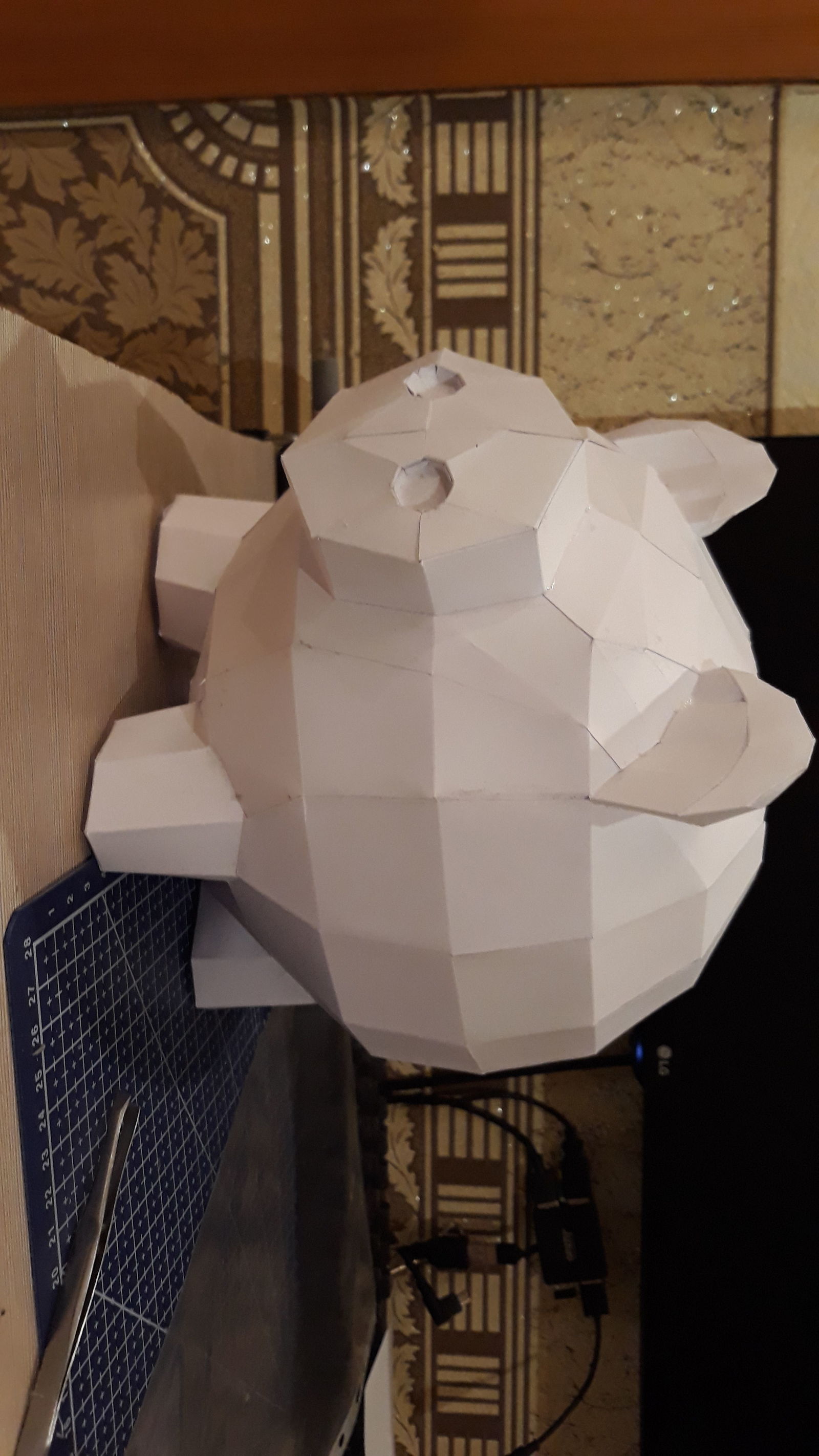 Friday is mine, the mascot of 2019 in the form of a piggy bank - My, Pepakura, Paper, Hobby, 2019, Longpost, Papercraft