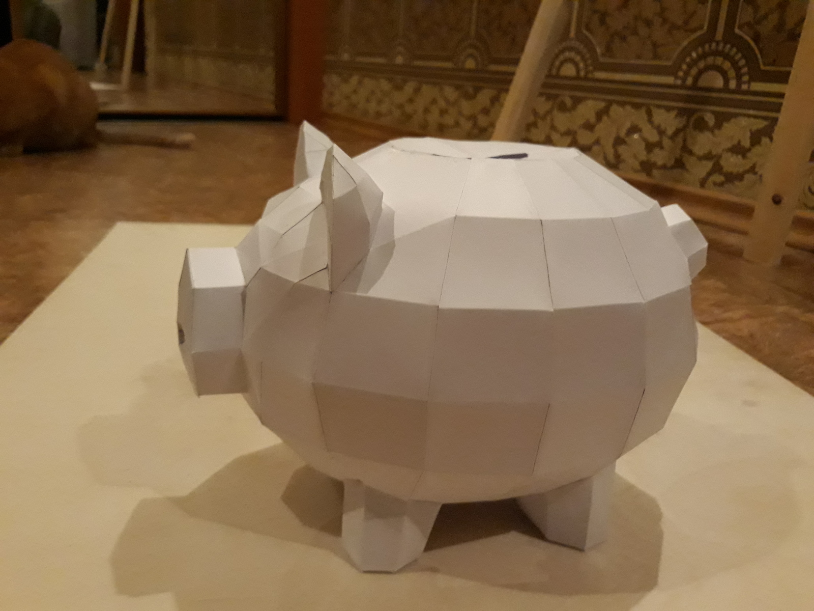 Friday is mine, the mascot of 2019 in the form of a piggy bank - My, Pepakura, Paper, Hobby, 2019, Longpost, Papercraft