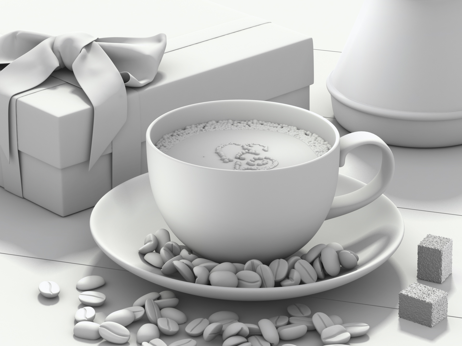 morning coffee - My, Coffee, Morning, Cosiness, Presents, Coffee beans, 3D