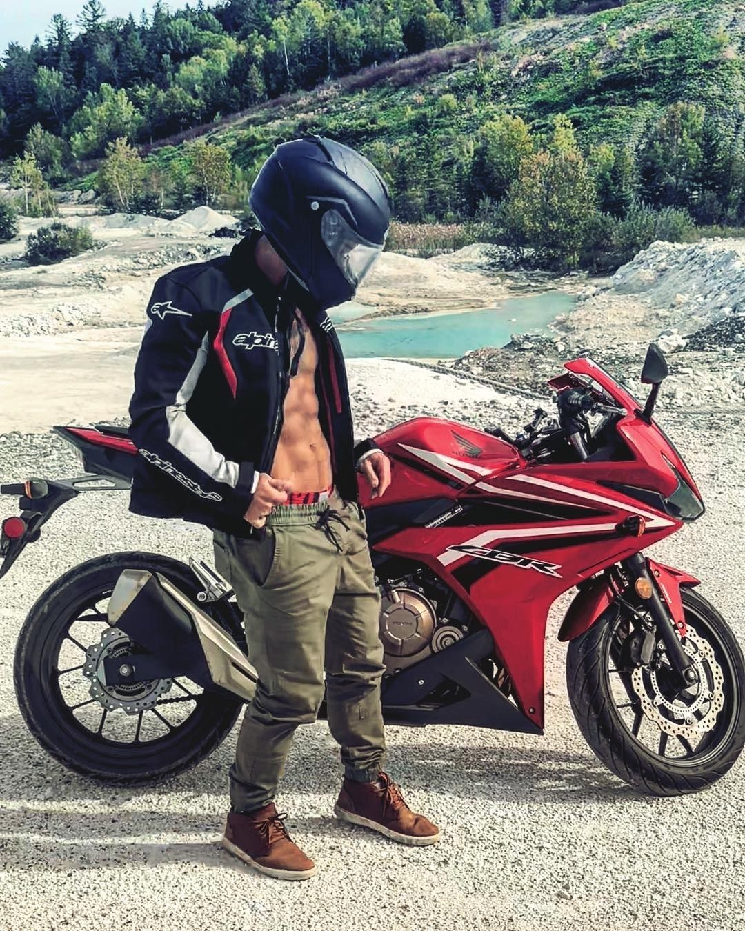 Would go far away - Muscle, Motorcyclist, Male beauty, Longpost, Motorcyclists, beauty