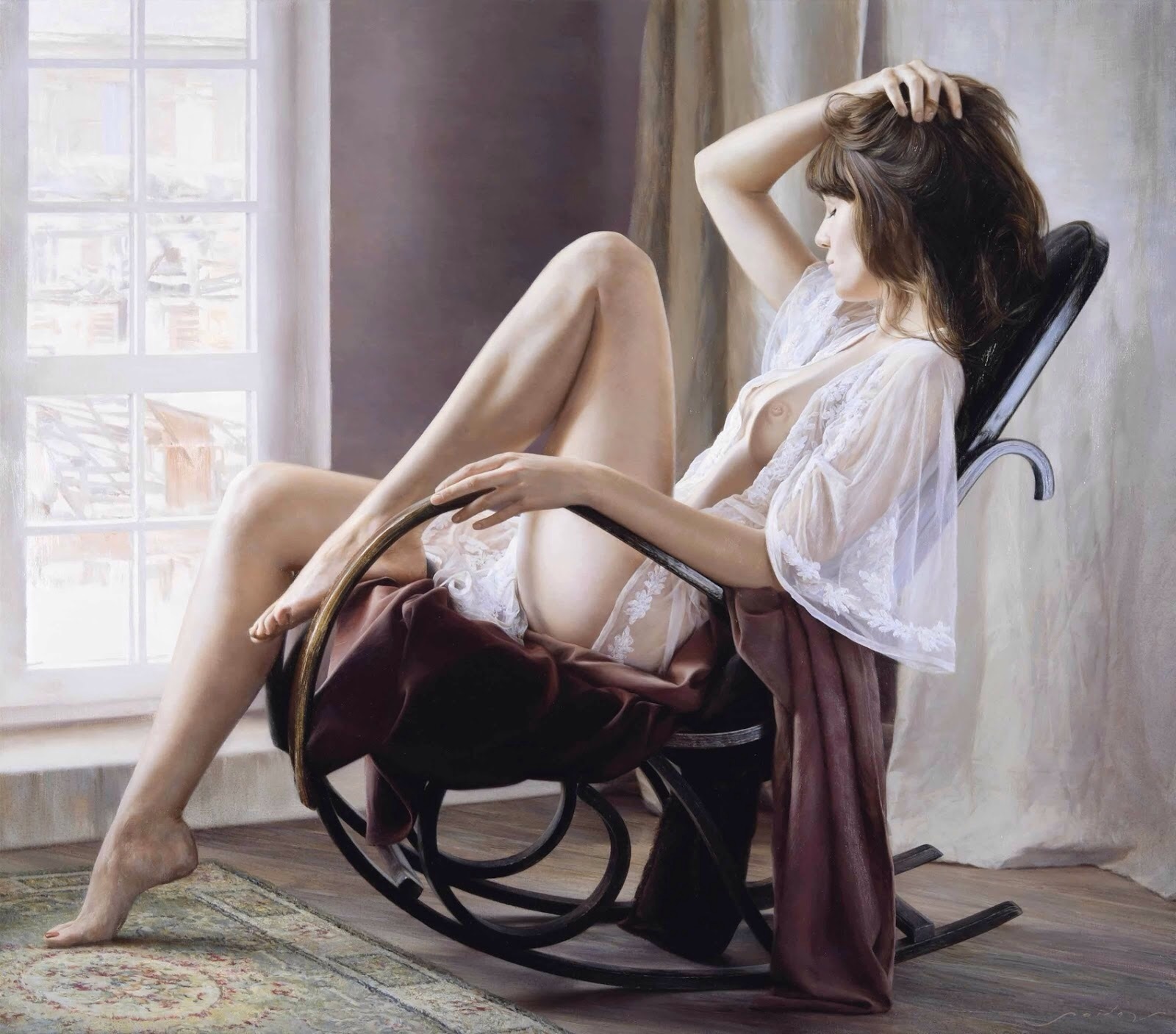 Painting by Aidemir Saidov - NSFW, Girls, Painting, A selection, Breast, Nudity, Art, Longpost