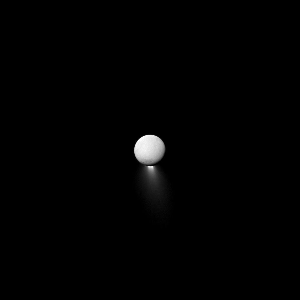 Volcanic eruption on Enceladus. - Space, Cassini, Volcano