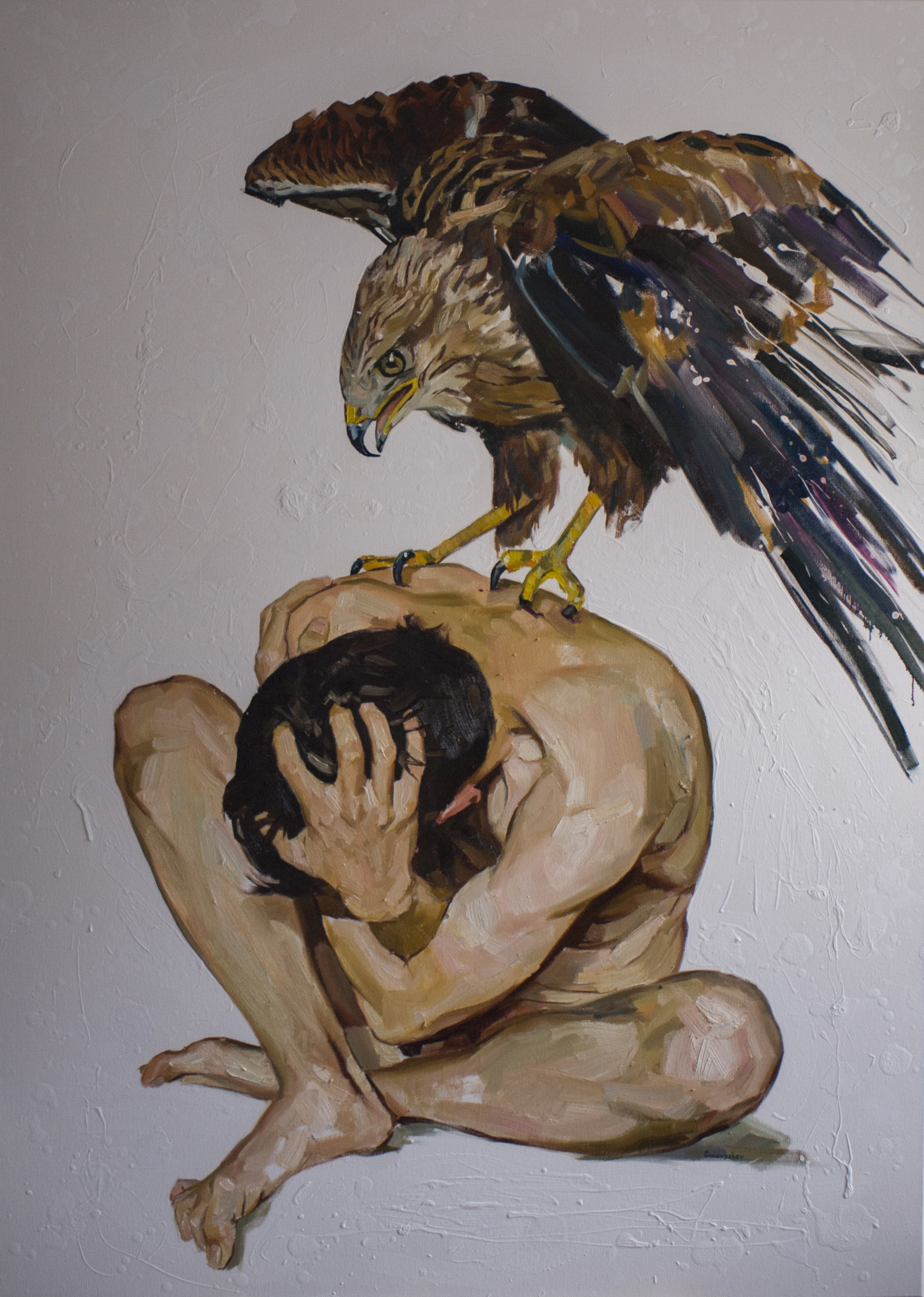 Prometheus - My, Gnievyshev, Art, Creation, Prometheus, Eagle, Painting, Oil painting, Painting