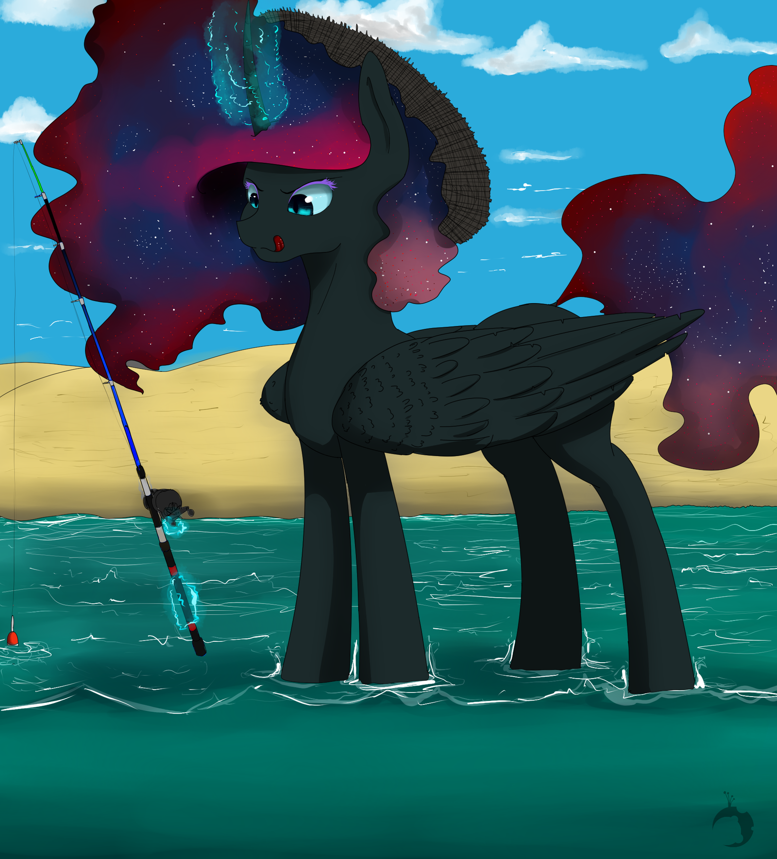 Fishing day! - Моё, My Little Pony, Nightmare Moon, Ruanshi