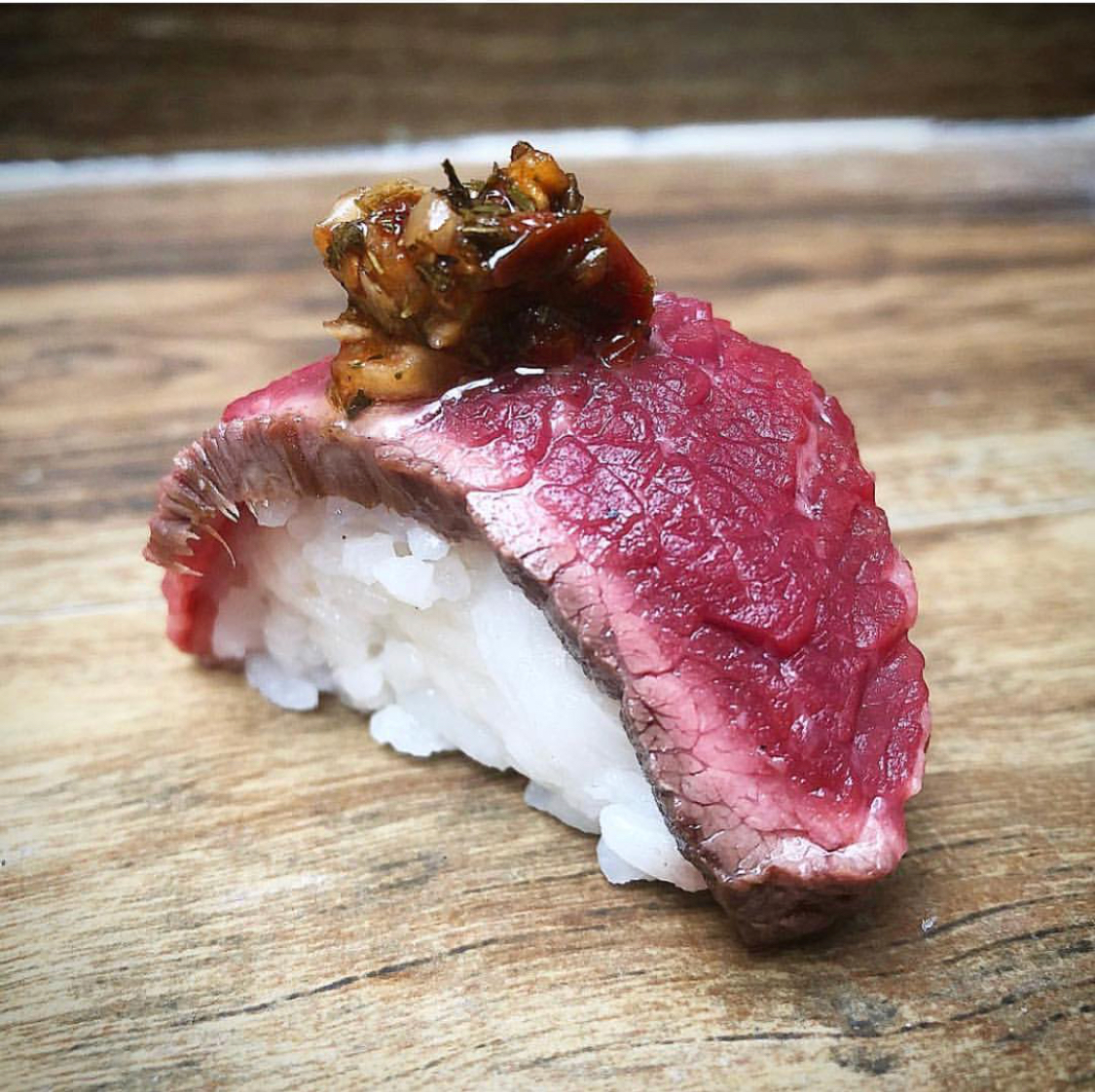 Sushi with meat - Meat, Sushi, Foodporn