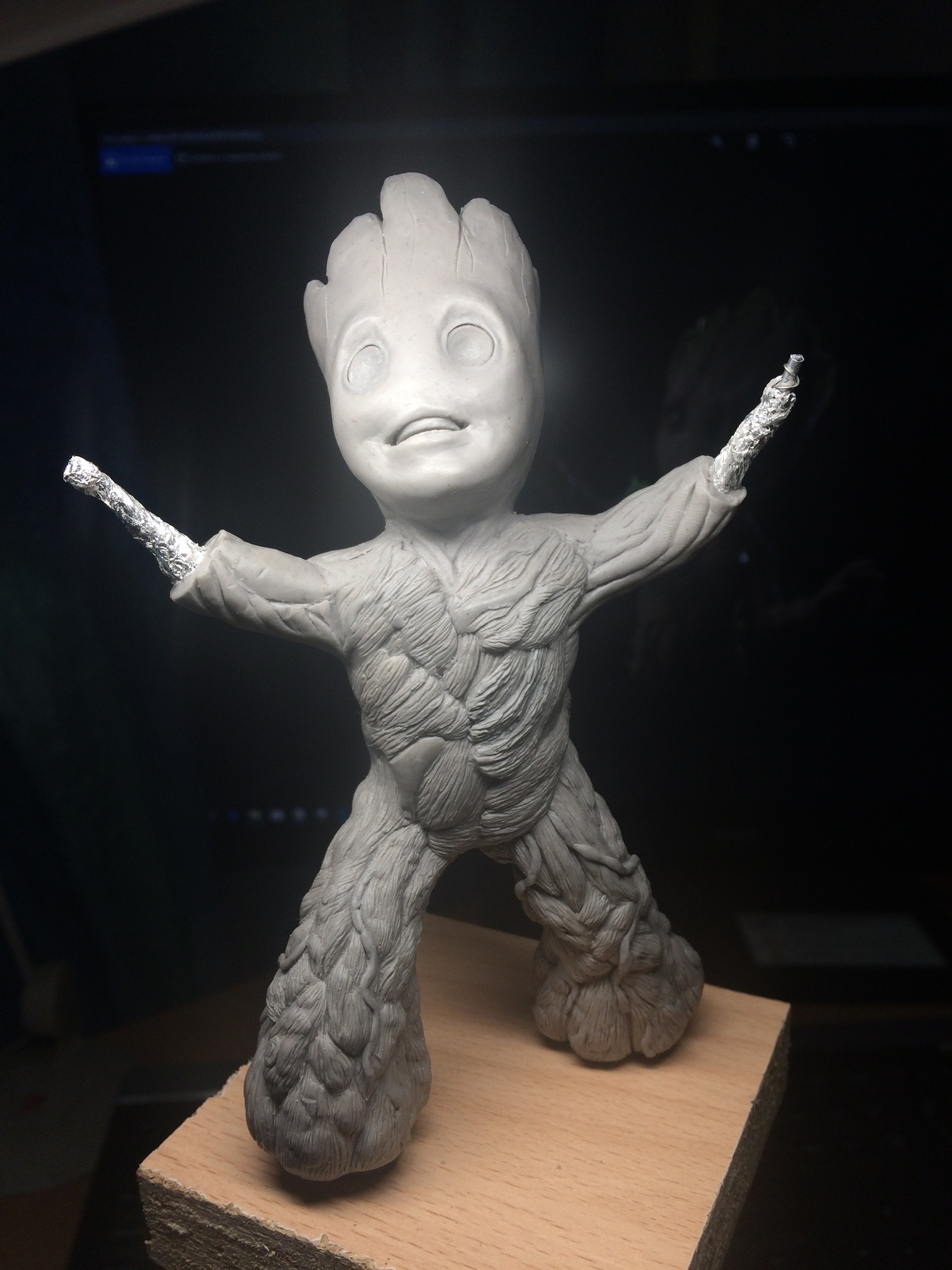 How I sculpted Baby Groot - My, Groot, , Лепка, Guardians of the Galaxy, Guardians of the Galaxy Vol. 2, Comics, Marvel, , Longpost