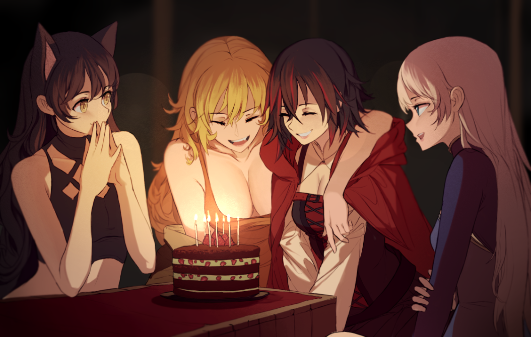 Happy Birthday! - RWBY, Ruby Rose, Yang Xiao Long, Blake Belladonna, Weiss Schnee, Dishwasher1910, Аниме, Не аниме