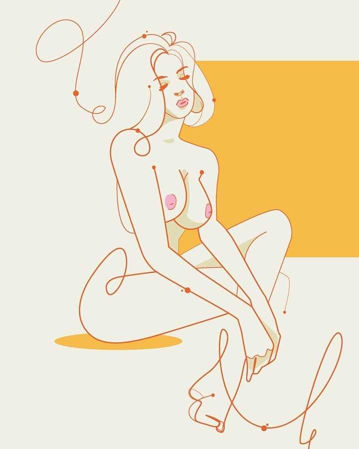 Bright colors and exciting lines, part 2 - NSFW, Erotic, Hand-drawn erotica, Digital drawing, Art, Longpost