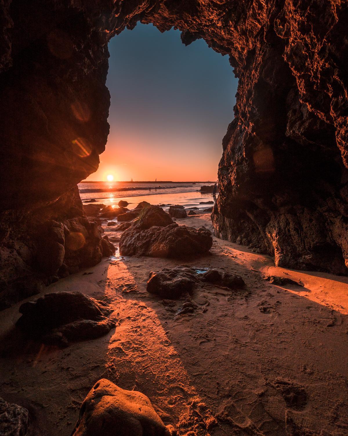 Sunset illuminating the cave - Nature, beauty of nature, The photo, USA