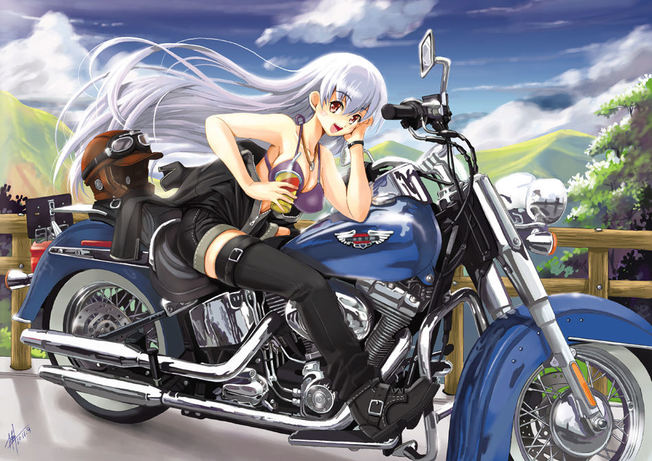 Chicks and Cycles - Anime art, A selection, Motorcycles, Drawing, Moto, Longpost