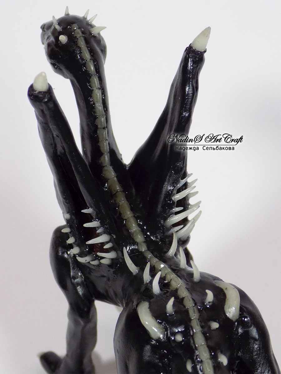 Figurine Toothy dragon - My, Needlework without process, Polymer clay, The Dragon, Teeth, Handmade, Creation, Kripota, Copyright, Longpost