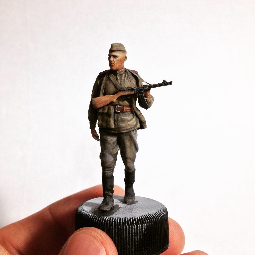 Little hobby. Infantry of the Red Army 1943-1945 - My, Sunkpainting, Modeling, Toy soldiers, Tempera, Longpost