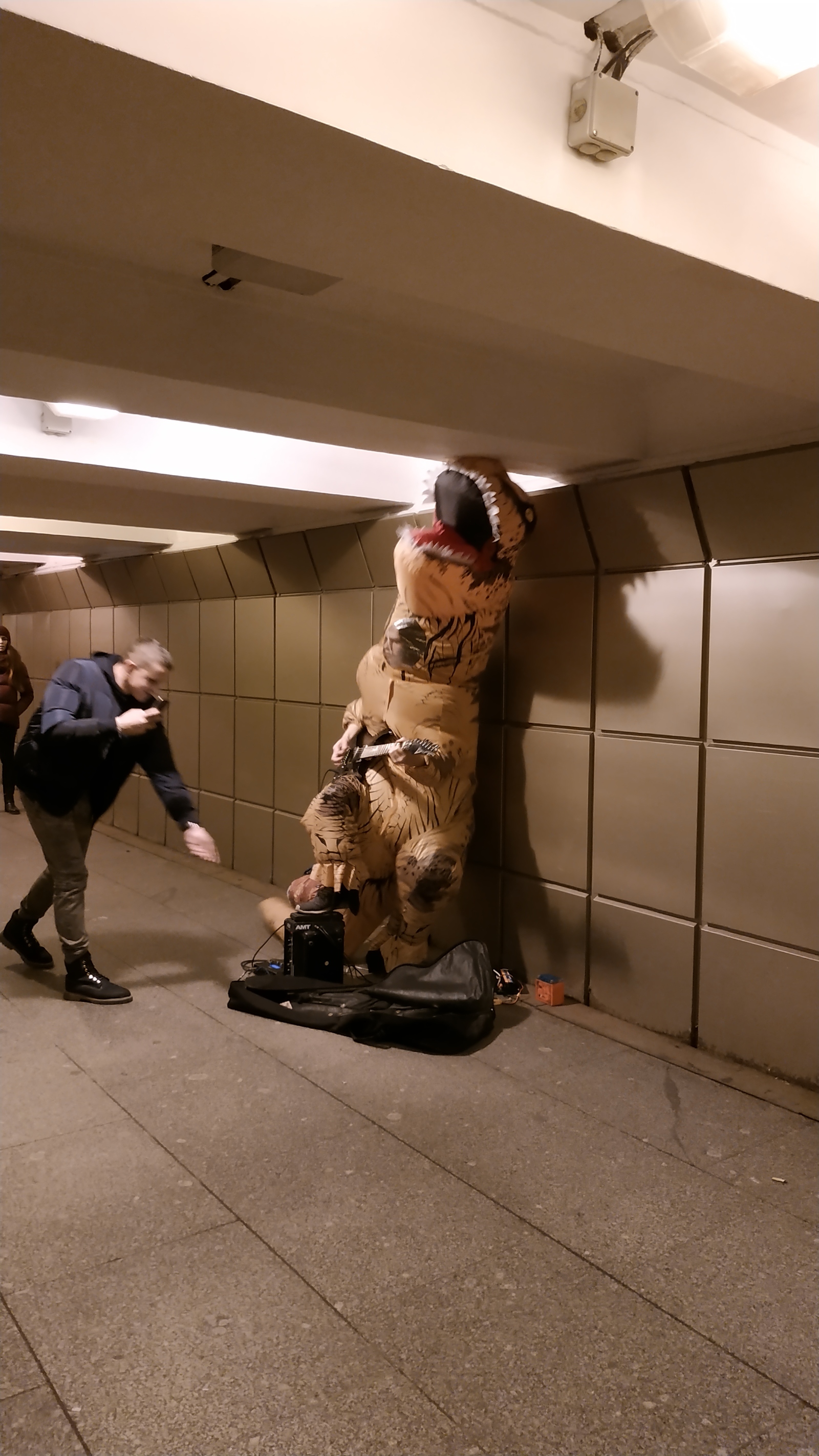 When you're trying not to die of hunger - Dinosaurs, Street musicians, Kupchino, Longpost, Saint Petersburg