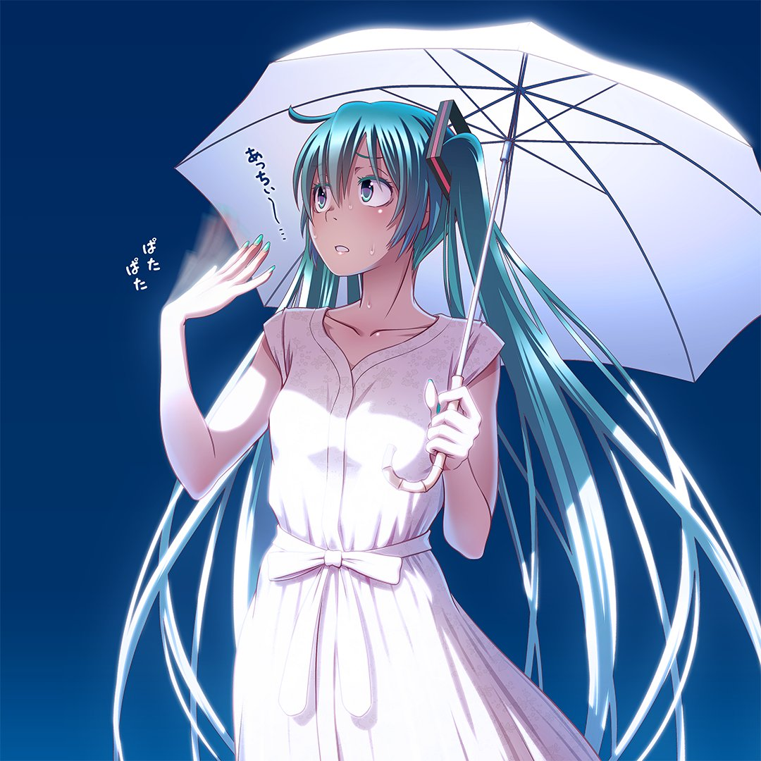 Dull, hot... - Anime, Not anime, Vocaloid, Hatsune Miku, Anime art, Wokada, Longpost