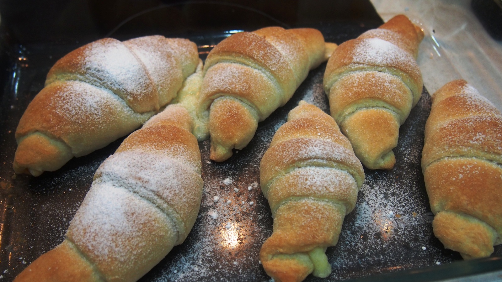 Croissants with custard - My, Croissants, , Food, Longpost