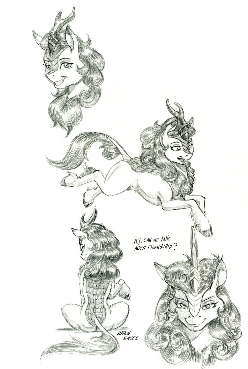 Black and white kirinyasha. - My little pony, PonyArt, Autumn blaze, MLP Kirin, Baron engel