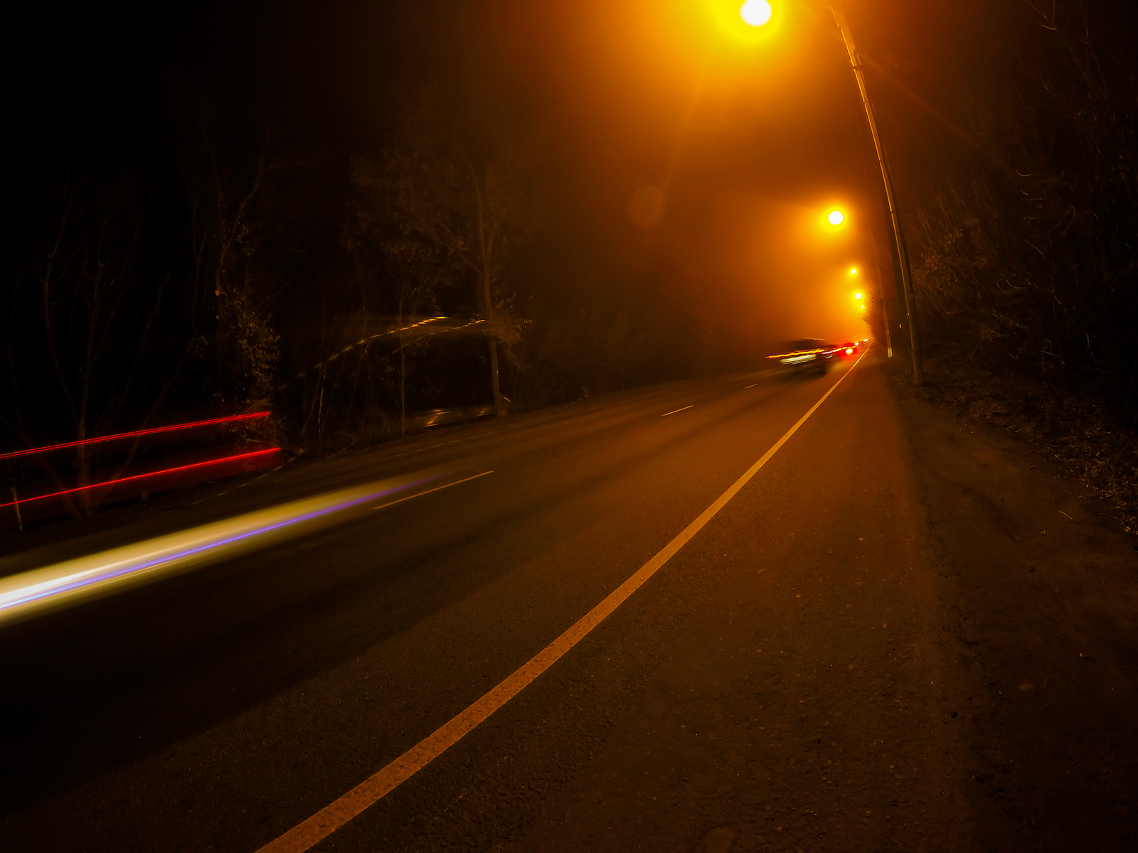 This is no longer Voronezh, this is Silent Hill - My, Voronezh, Fog, Road, Long exposure