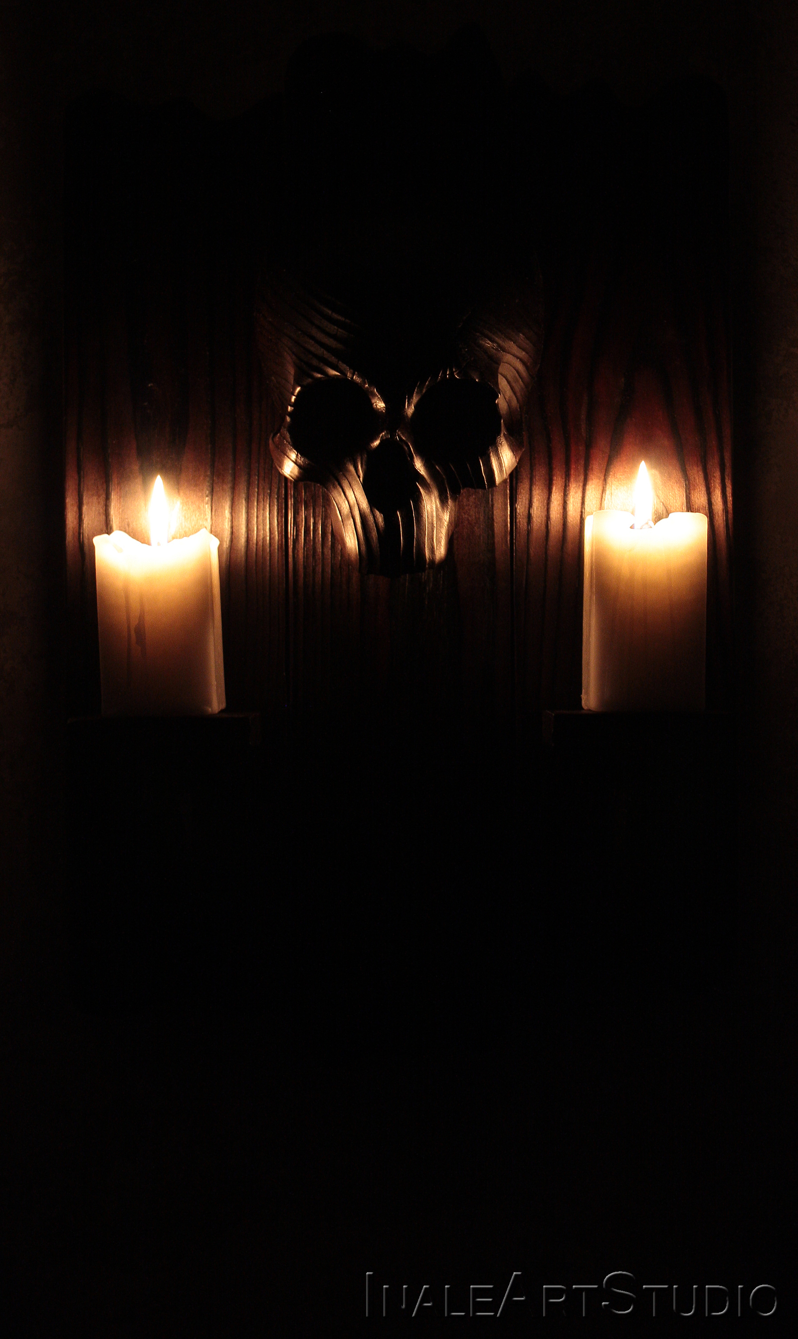 Hellish candelabra - My, Scull, Candlestick, Woodworking, Soton, Longpost