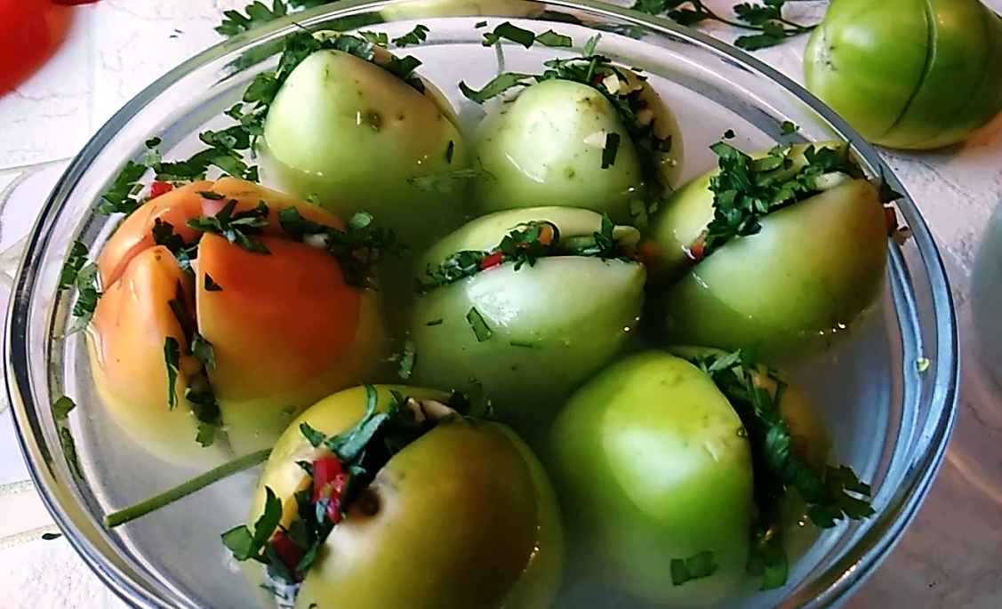 Рецепт вкусных простых зеленых помидор