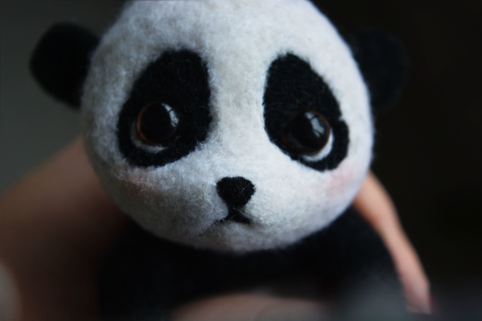 Panda made of wool - My, Dry felting, Needlework without process, Panda, Wool, Longpost