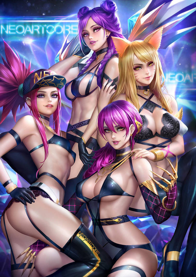 KDA lingerie - NSFW, Deviantart, Art, Drawing, Games, League of legends, KDA, Neoartcore