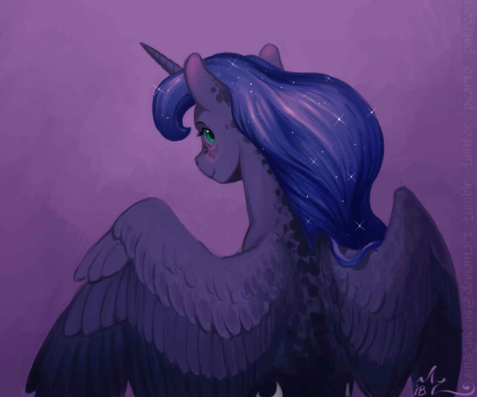 Spotted side of the moon - My little pony, Princess luna, Amarynceus