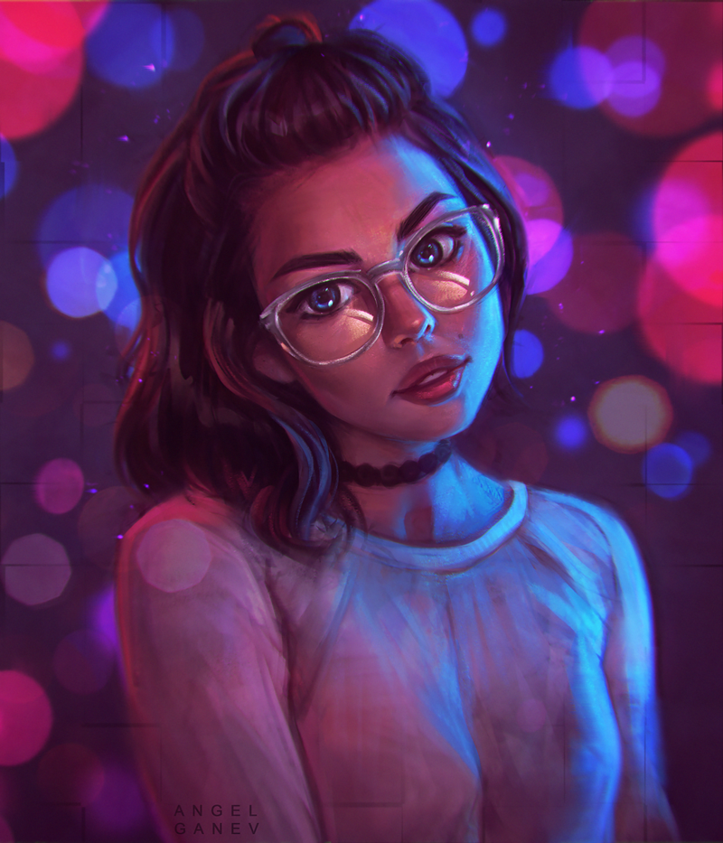 Bokeh - DeviantArt, Арт, Рисунок, Портрет, Angel Ganev