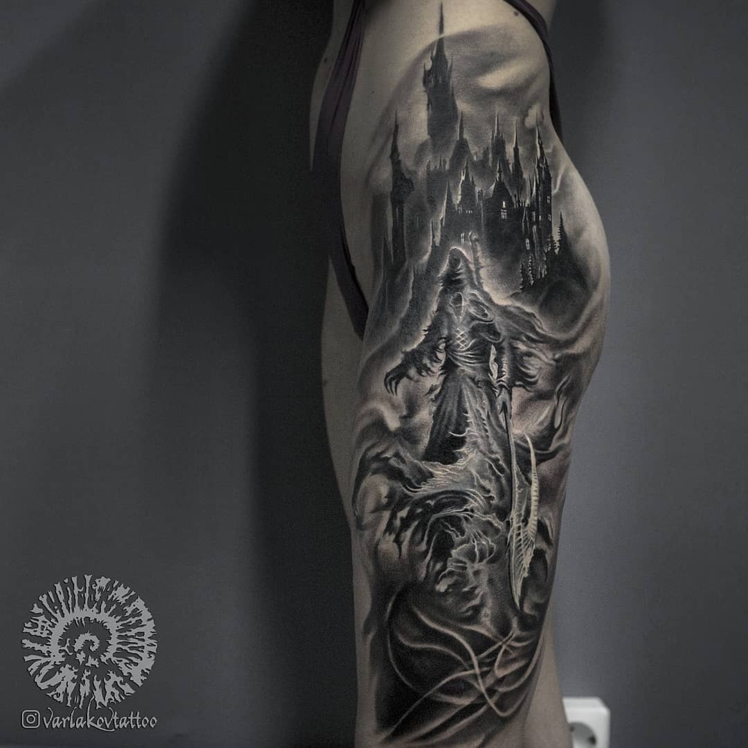 Thigh - My, Tattoo, Soton, Tattoo artist, Tattoo Lovers League, Moscow, Tattoo, Tattoo parlor