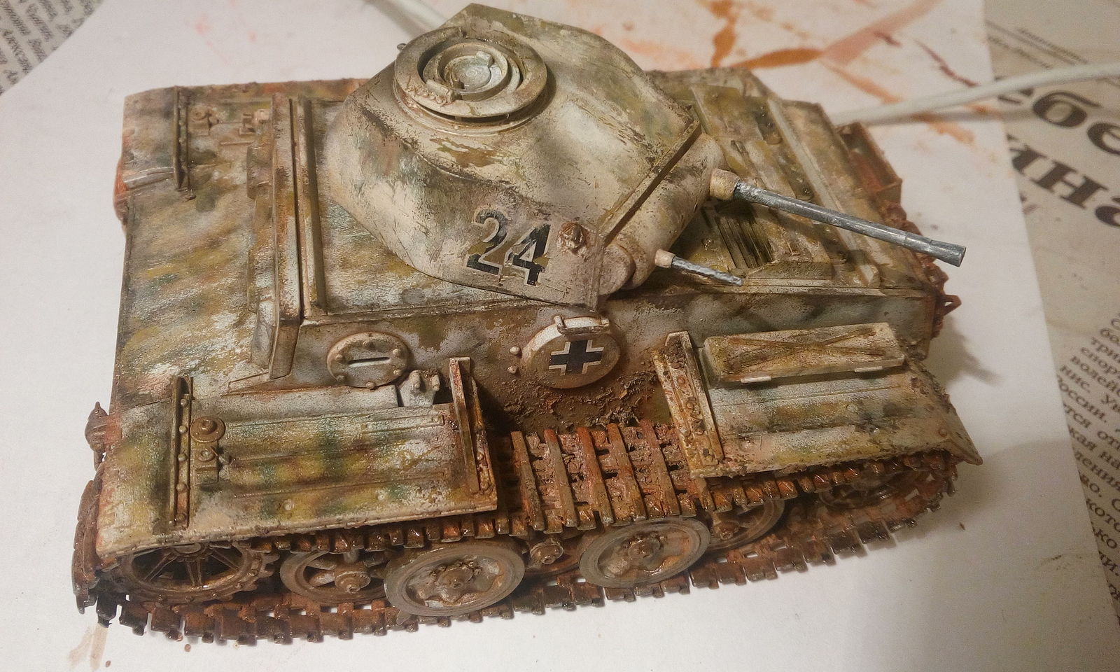 Learning to draw rust effects. - My, Airbrushing, BTT, Modeling, Tanks, Scale model, Prefabricated model, Assembly, Painting, Longpost