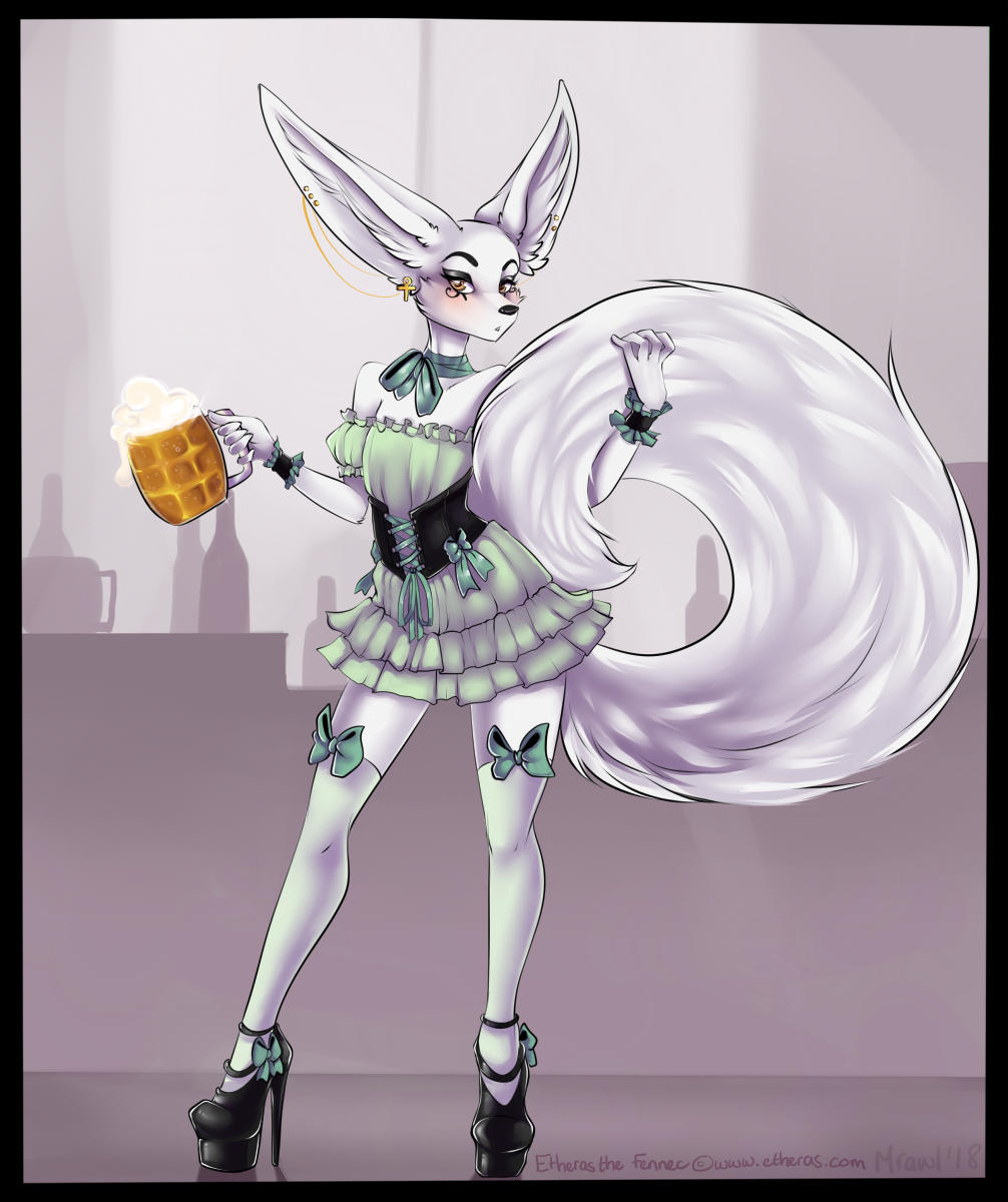 Evening at the bar - Furry, Its a trap!, Furry trap, Furry art, Mrawl, Beer