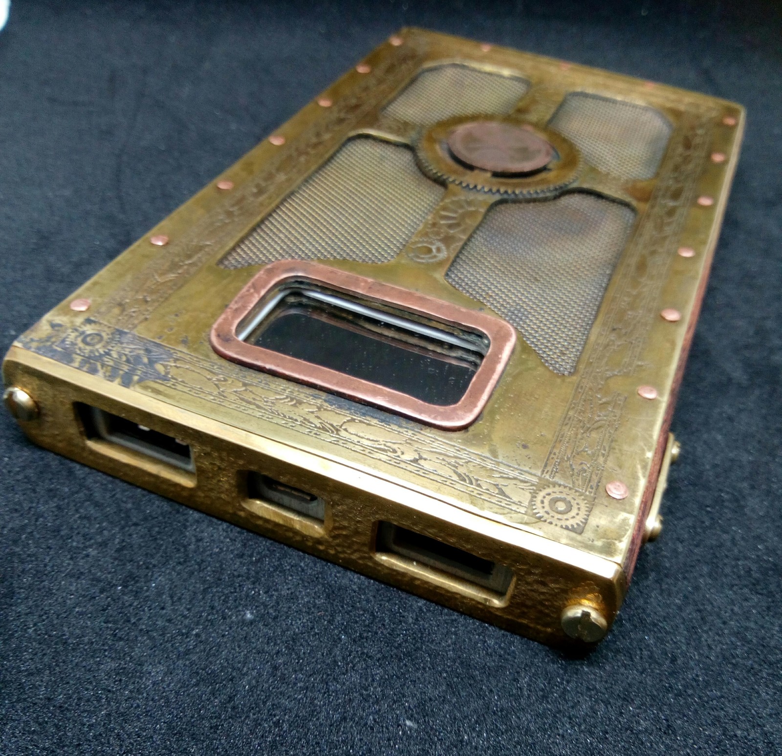 Powerbank, similar to steampunk. - My, Needlework without process, Steampunk, Powerbank, Handmade, Longpost