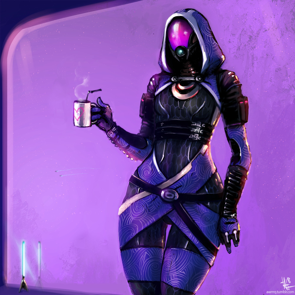 Good morning, commander - Amrrr, Tumblr, Tali zorah, Mass effect, Games, Art, Longpost