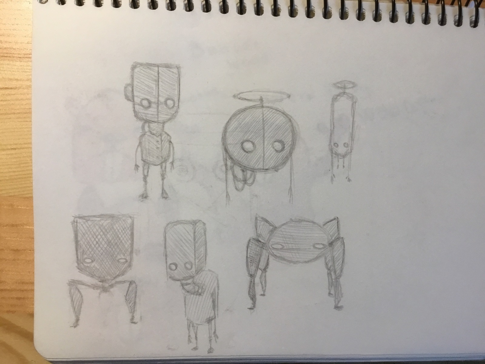 #4: Beaver, robots and girly - My, Drawing, Pencil, Characters (edit)