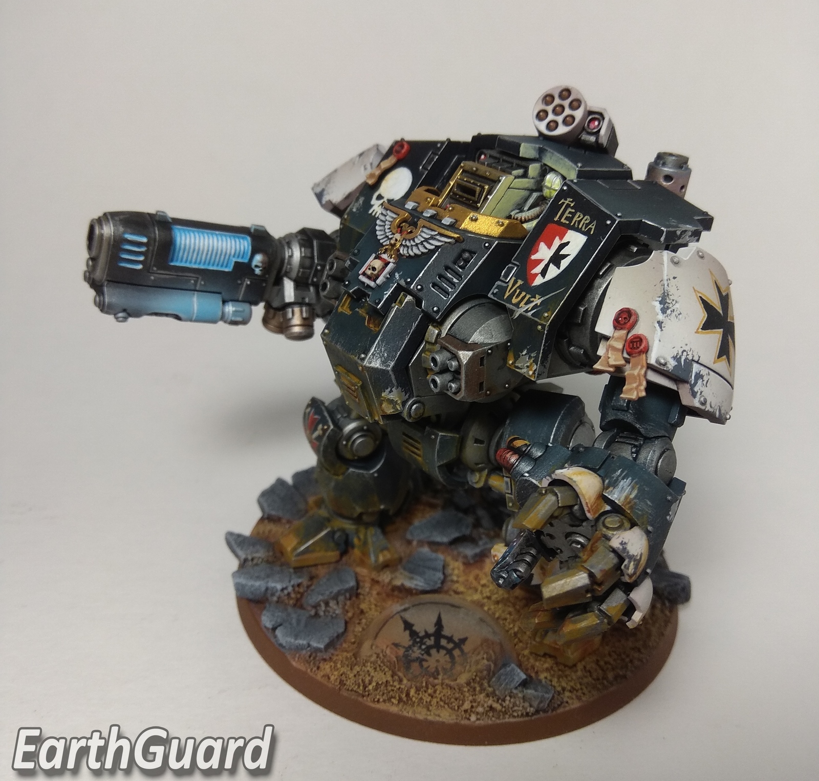 Black Templars Primaris Redemptor Dreadnought [Warhammer 40,000] - My, Wh miniatures, Longpost, Miniature, Warhammer 40k, Painting miniatures, Primaris space marines, Black templars