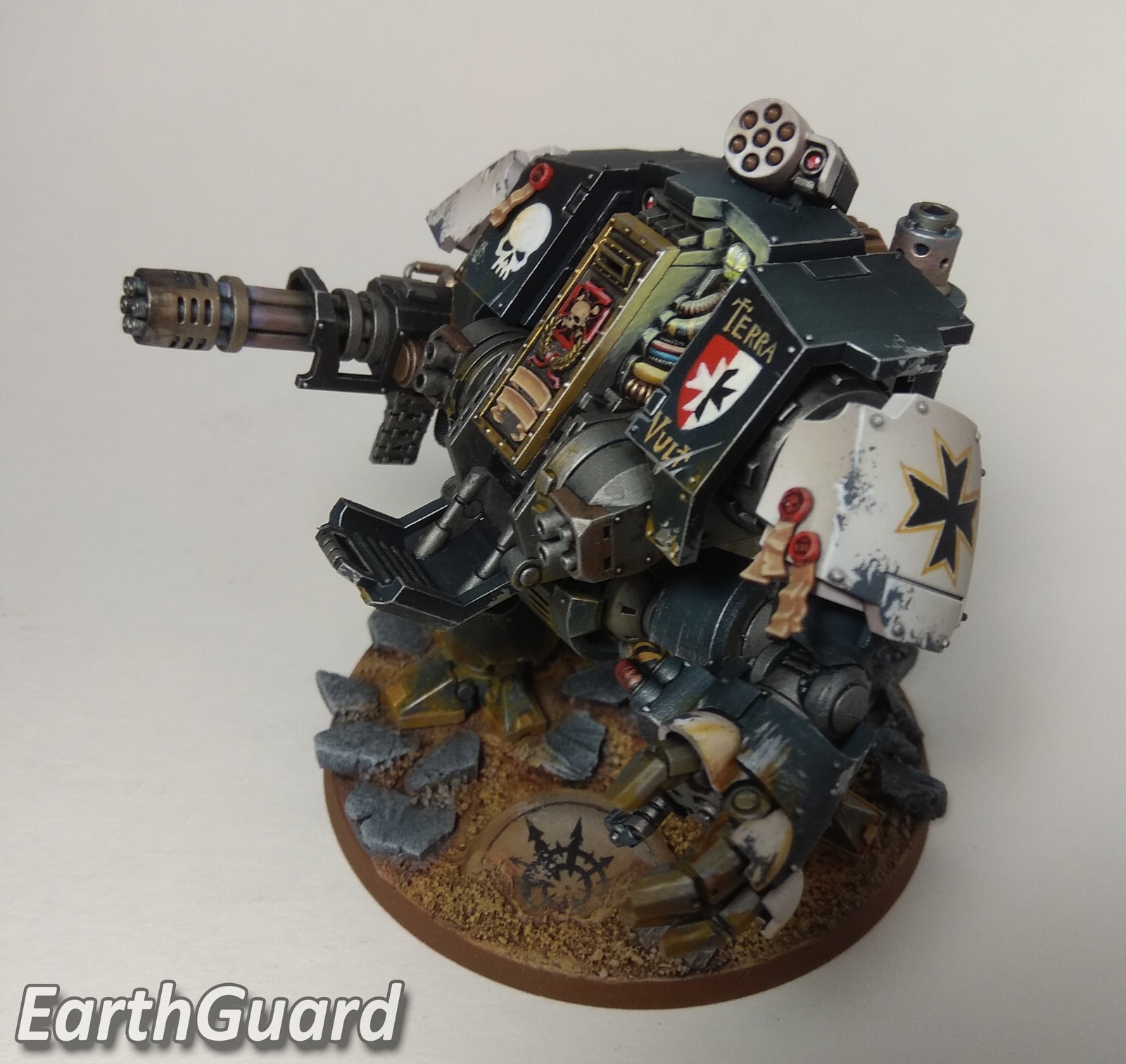 Black Templars Primaris Redemptor Dreadnought [Warhammer 40,000] - My, Wh miniatures, Longpost, Miniature, Warhammer 40k, Painting miniatures, Primaris space marines, Black templars