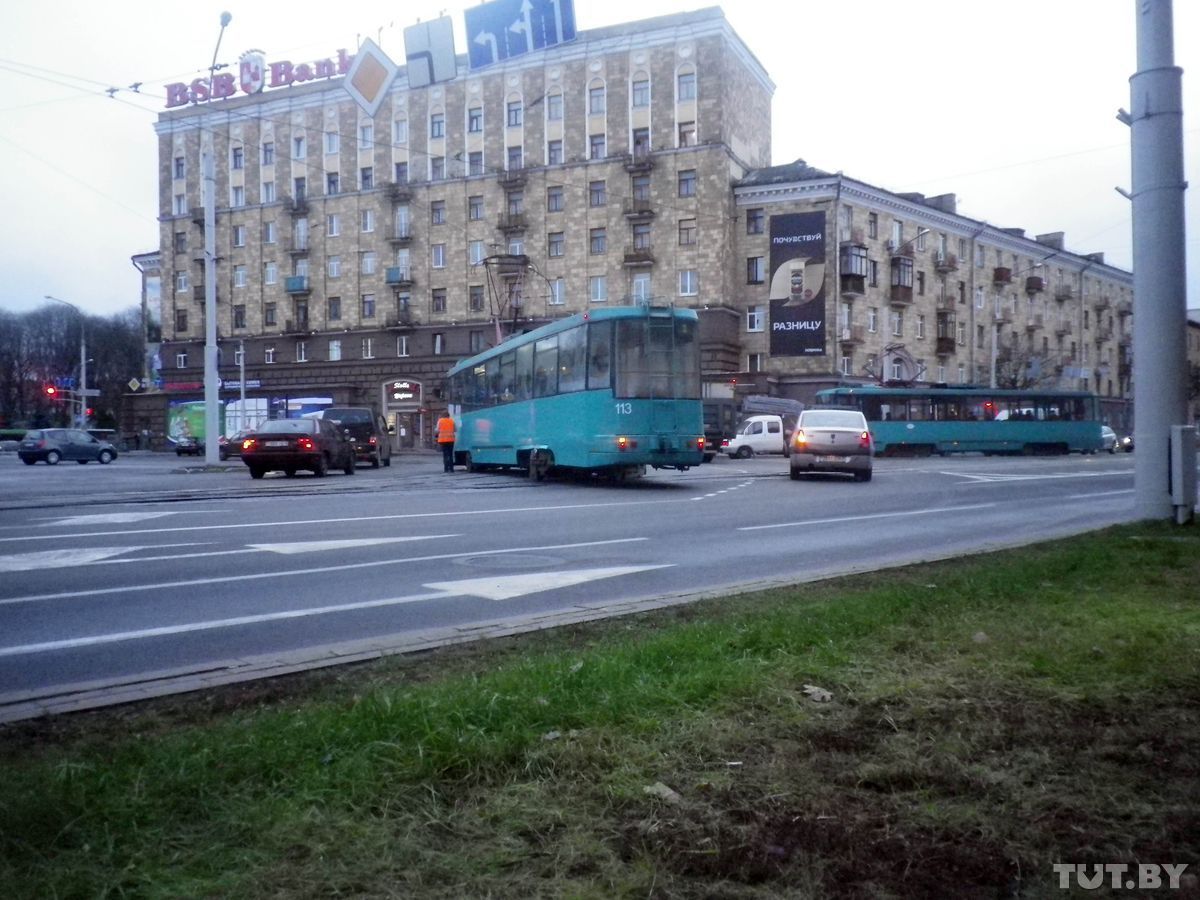 Tram derailed in Minsk - Tram, Rails, Longpost