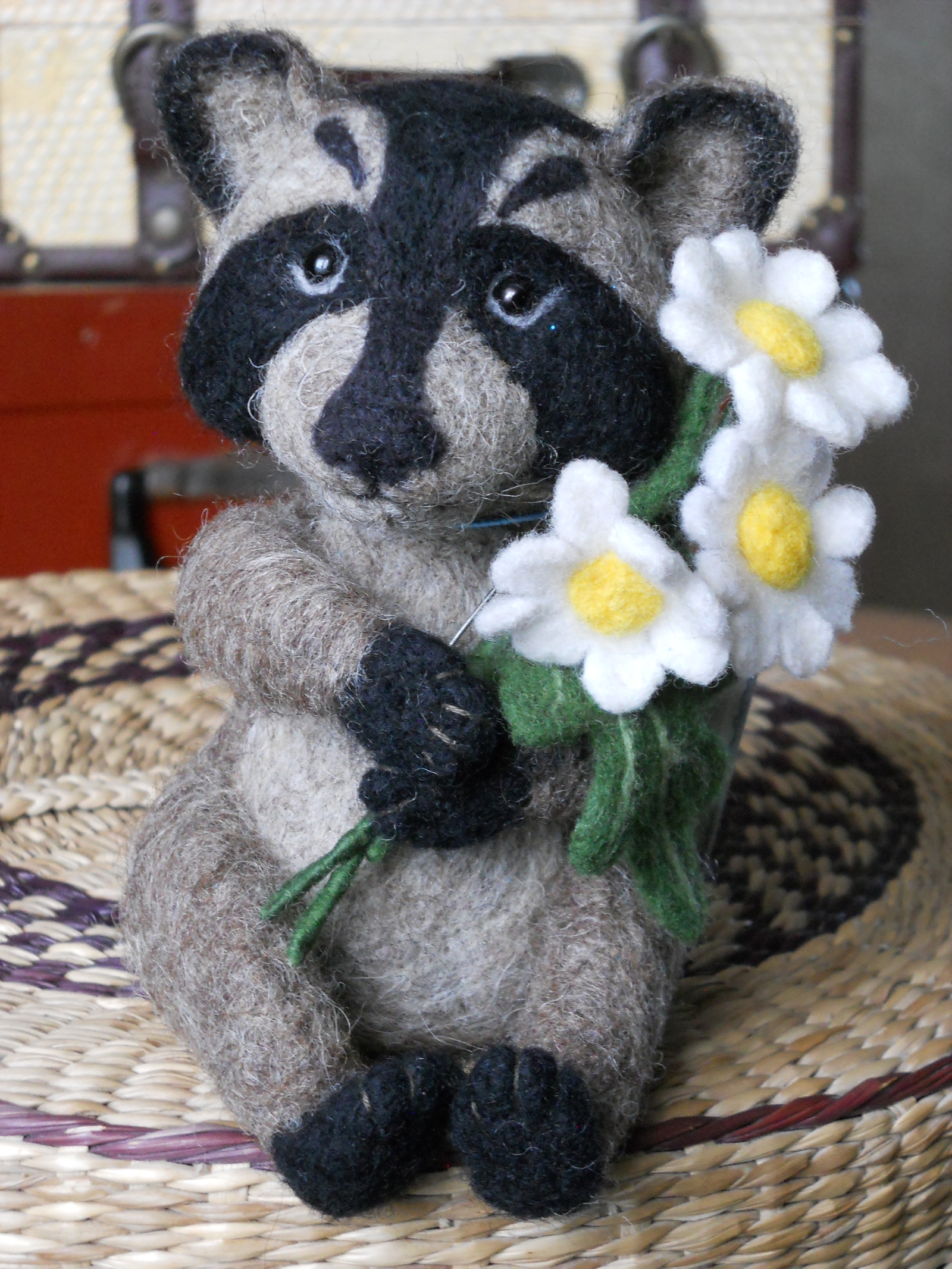 Raccoon Gosh. - My, Needlework without process, Soft toy, Wool toy, Author's toy, Longpost