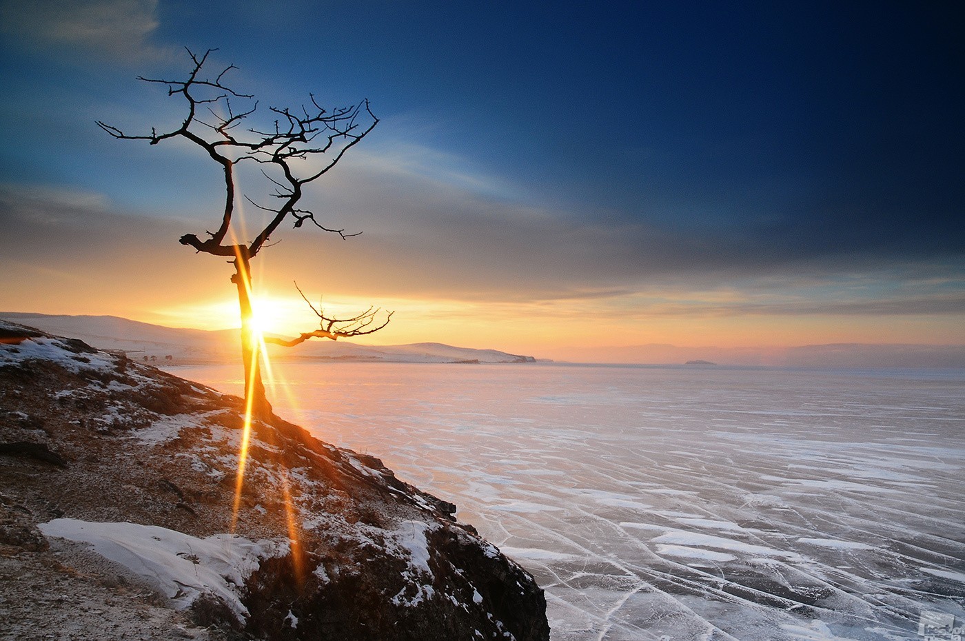 Baikal sunset - The photo, Nature, Winter, Russia, Baikal