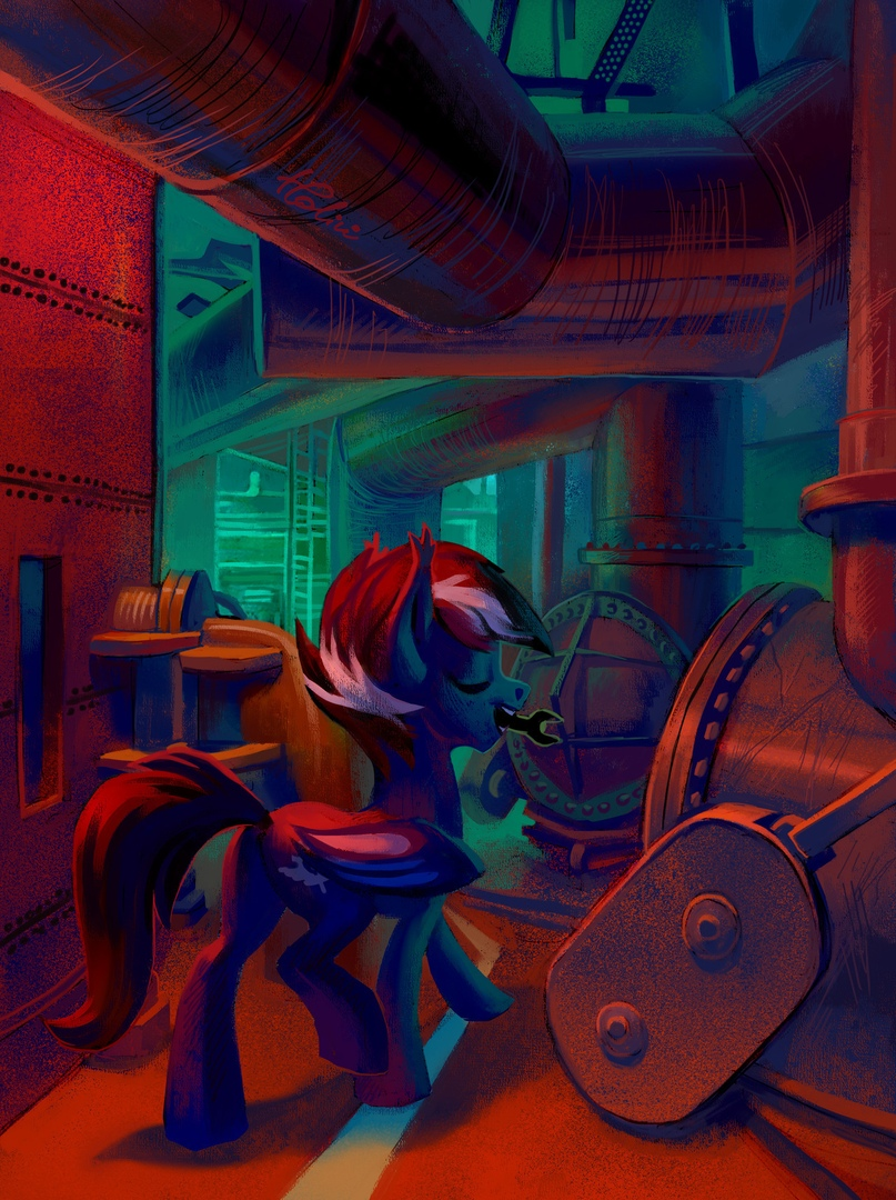 Engineer for a hundred rubles - My little pony, Holivi, Original character, Batpony